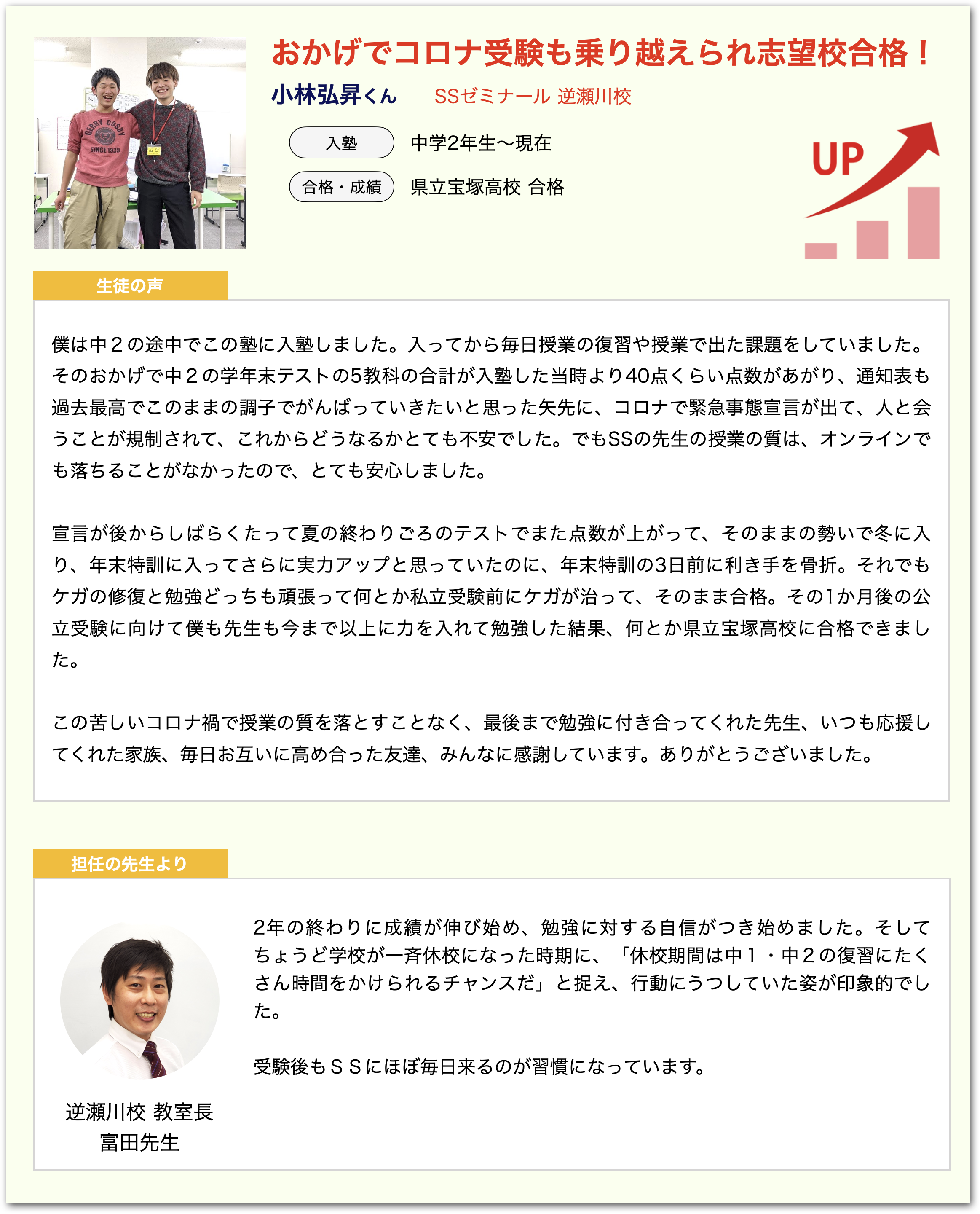 生徒の声 個別指導ならssゼミナール 生徒の声 個別指導ならssゼミナール